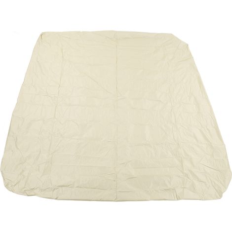 Housse de protection pour baignoire extérieure 190 cm en taffetas de polyester enduit d'argent, imperméable, pour sources thermales, format carré, résistante à la pluie, 210 x 210 x 30 cm, beige