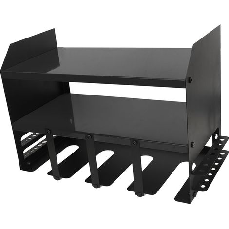 Organisateur d'outils électriques à 4 emplacements, structure en fer, support de perceuse compact et multifonctionnel, fixation murale pour atelier ou entrepôt, noir (1/5)