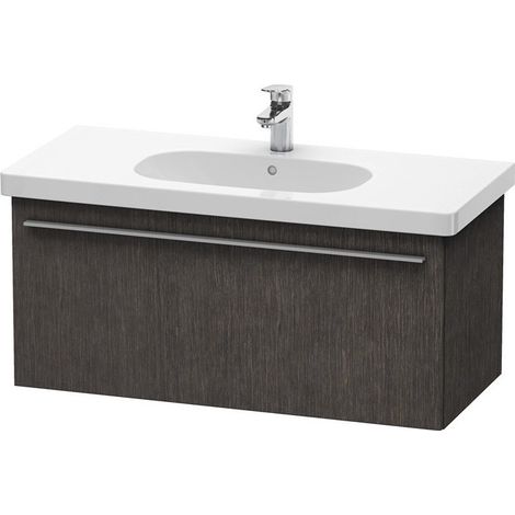 Unità Duravit X-Large Vanity a parete 6049, 1 cassettone, 1000 mm per codice D, Colore (anteriore/corpo): impiallacciato in vero legno di quercia scuro spazzolato e vero legno - XL604907272