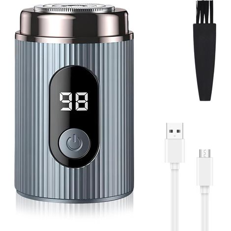 Mini Rasoir Electrique, USB Rechargeable Shaver avec Affichage LED, Mini Shave Rasoir Electrique Portable, Rasoir Etanche Rechargeable par USB, Electric Shaver Homme Femme, Taille de Poch
