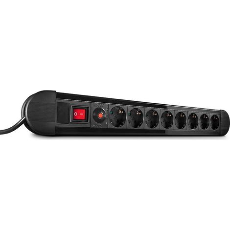 LINDY 73104 Steckdosenleiste mit Schalter 8fach Schwarz Schutzkontakt 1 St.