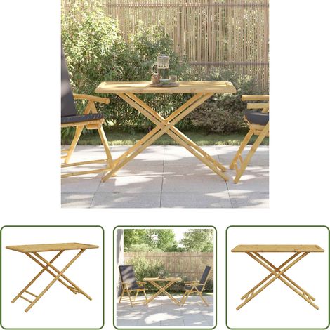 Bambus -  Gartentisch Klappbar 110x55x75 cm Bambus (1/5)
