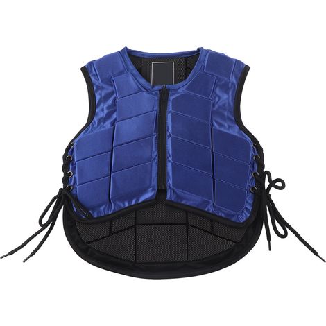 Gilet d'équitation enfant rembourré mousse, protection corporelle de sécurité pour cheval, bleu CS (1/5)