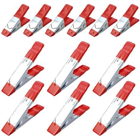 Metal Spring Clamp 12 Pcs Pince à Ressort Métallique Rubber Coated 50mm/100mm Pinces Métalliques (1/5)