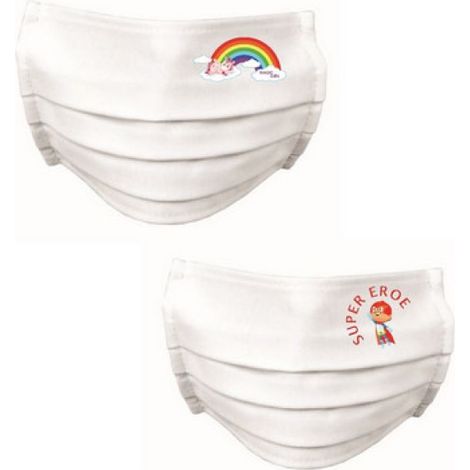 PZ.10 MASCHERINE BAMBINI SORRISO FANTASIE MISTE M/F IDROREPELLENTE Junior Sorriso 7-10 Anni