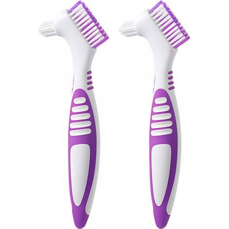 2-teilige Zahnpflege-Set, Double-Face-Gerät, Prothesen-Nettoyeur mit Anti-Aging-Pflege und ergonomischem Griff, Zahnpflege-Zubehör für Prothesen- und Bekleidungspflege (1/5)