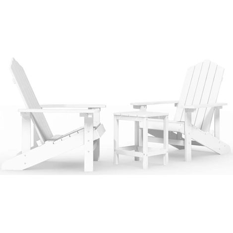 Maison Exclusive - Adirondack-Gartenstühle mit Tisch HDPE Weiß (1/5)