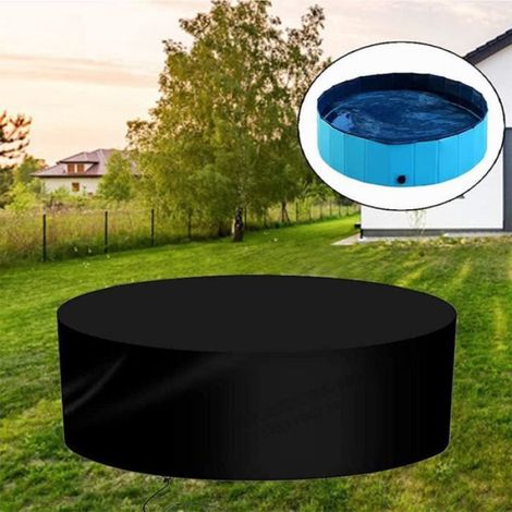 Couverture de Piscine - Chien - Ronde - 160x30cm - Tissu Oxford 210D - Résistante aux UV (1/4)