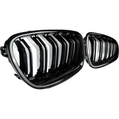 Rejilla del parachoques delantero del coche, negro brillante, fácil instalación, negro brillante (1/2)