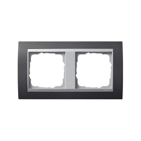 Abdeckrahmen Gira event Schraubenlos Aluminium 2-fach (1/5)