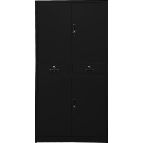 Maison Exclusive - Armadio per Ufficio Nero 90x40x180 cm in Acciaio