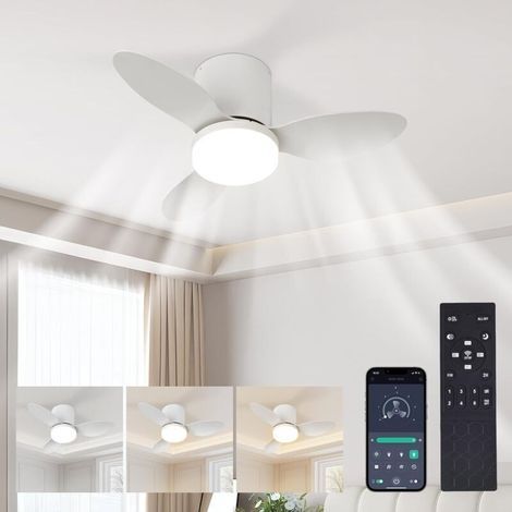65cm 60W Ventilateur Plafond avec Lumiere - Plafonnier LED 6 Vitesses Dimmable avec Ventilateur Silencieux , Moteur DC Réversible App&Telecommande pour Salon , Chambre et Salle à Manger [Classe énergé (1/4)