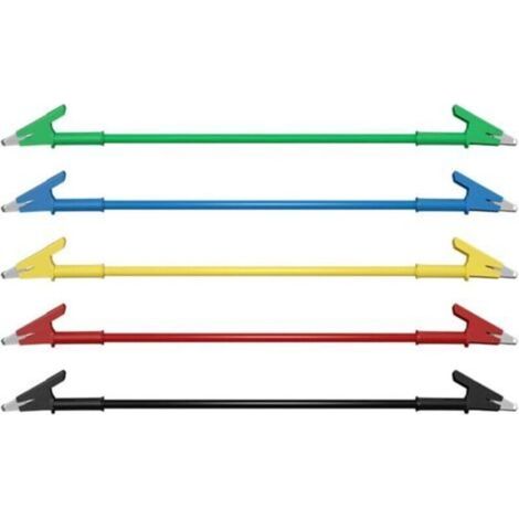 Lot de 5 câbles de test robustes à pince crocodile 1 mètre de fil flexible à double extrémité pour les tests électriques, haute conductivité