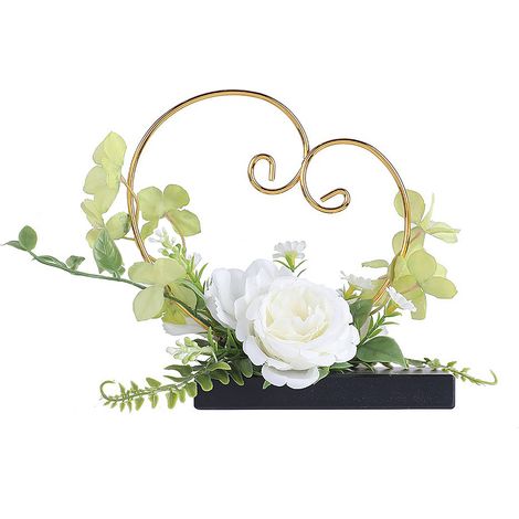 Lot Décoration Mariage et Fête: Couronnes, Boîtes Cadeaux, Porte-Alliances Fleurs Artificielles Blanches, Cadres Muraux (1/5)