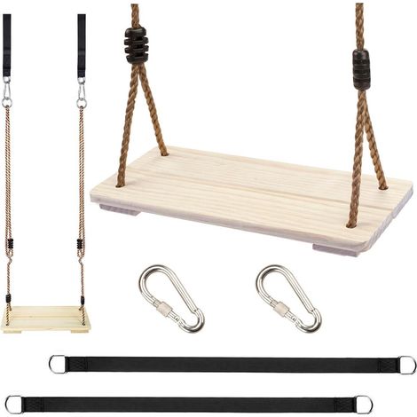Siège de balançoire en bois réglable pour jardin et intérieur, jusqu'à 130 kg (1/5)