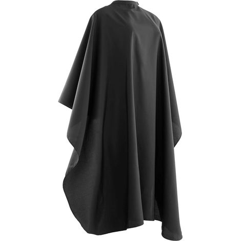 Cape de coiffure - Cape de coiffure - Convient pour la coupe/ le Lessive/le soin/la teinture des cheveux - Unisexe - Pour Adultes et Enfants - noir - 115 x 140 cm - Polyester (1/4)