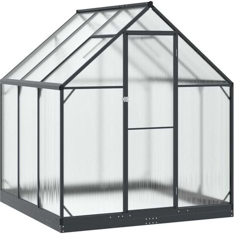 Serre de jardin avec porte, gris anthracite, 183,5 x 183,5 x 207 cm (1/5)
