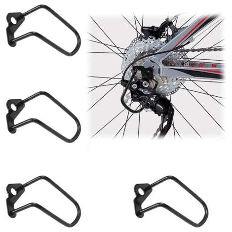 Vélo Dérailleur Arrière Garde Support 4 Pièces Vélo Dérailleur Arrière Garde Protecteur de Dérailleur Arrière de Vélo Dérailleur arrière réglable en Acier pour Equipement de Vélo VTT (1/5)