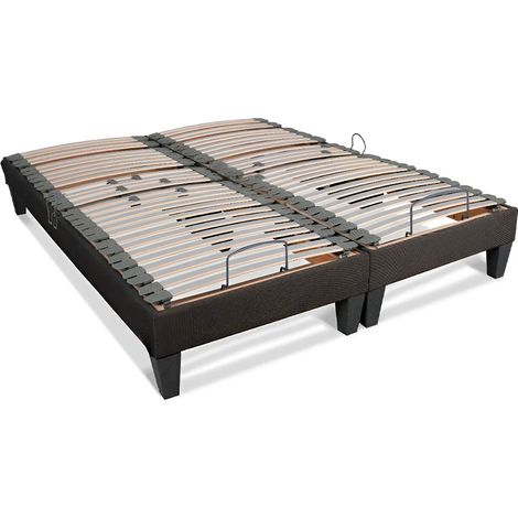 BELLECOUR LITERIE  Jeu de 2 sommiers électriques AMIRAL 140x190 cm  Lattes (1/5)