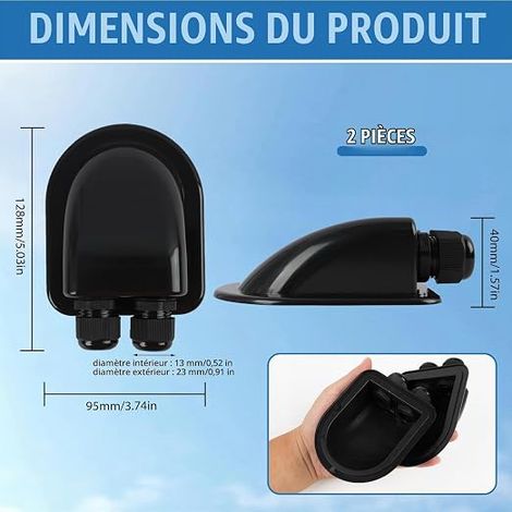 ABS Solar Cable Entry Box for Solar Cable Installation for Caravan, Boat and Photovoltaic Applications (1/4)