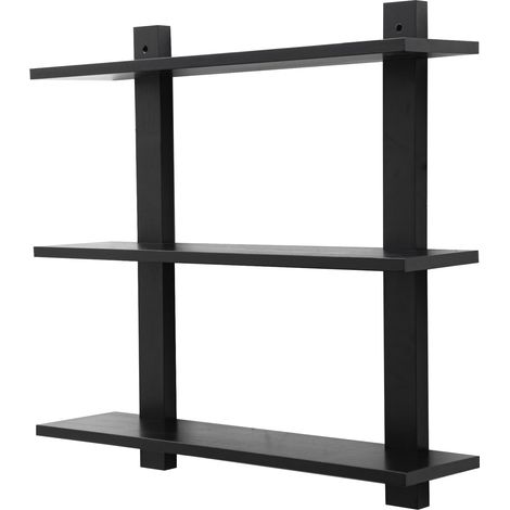 Étagère flottante à 3 niveaux, longue étagère murale, étagère au-dessus des toilettes, étagères de salle de bain suspendues pour rangement et décoration de style rustique pour salon, cuisine, bureau (1/5)
