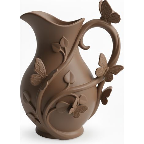 Moderno vaso a farfalla marrone per fiori, dal design elegante.