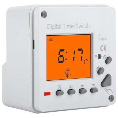 LAN Minuteur Electronique Minuterie Numérique Interrupteur de Commande Intelligent Programmable Minuterie Rétro-éclairée pour Les Appareils Electroménagers Eclairage Public (220V AC) (1/5)