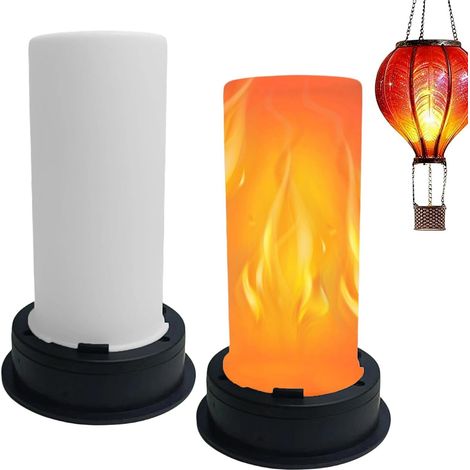 Lampes Solaires à Flammes Lot de 2 Lampes Automatiques Étanches Lampe Lanterne Solaire Pour , Chemin, Pelouse, Entrée de Garage, Arrière-Cour, Porche, Piscine (1/5)