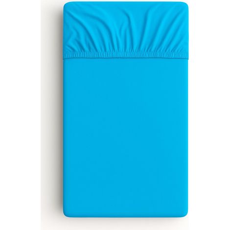 Sábana bajera ajustable de algodón para cuna 140x70 cm - turquesa (1/2)