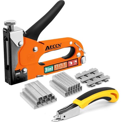 Pistolet à agrafe 3 en 1 en acier avec 2100 agrafes, pour décoration et bricolage (1/5)