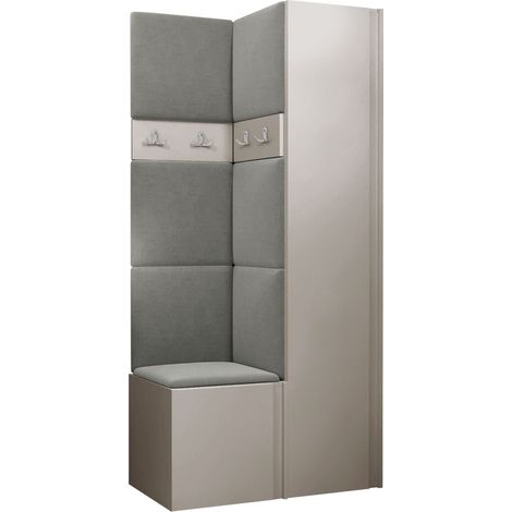 Conjunto para recibidor Pinis XXIV, Polo 894, 186x82x46cm, Aglomerado laminado, Tapiz, Colocada, Montada en la pared (1/5)