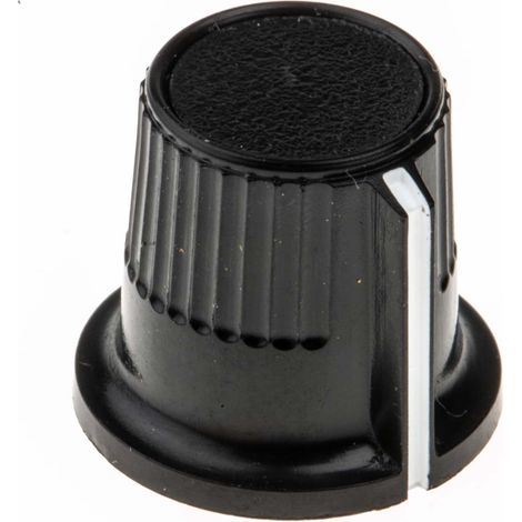 Bouton de potentiomètre RS PRO, Axe de 4mm, Diamètre de 12mm, Vis sans tête (1/2)