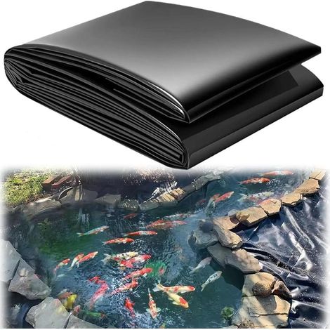 Bâche Bassin,Bâche Bassin Extérieur,1.2x2m Bâche Liner pour Bassin,Revêtement de Bassin,Bache noire,Convient pour jardin,Piscines,Fontaines,Imperméable,Protection UV,0.2mm (1/5)