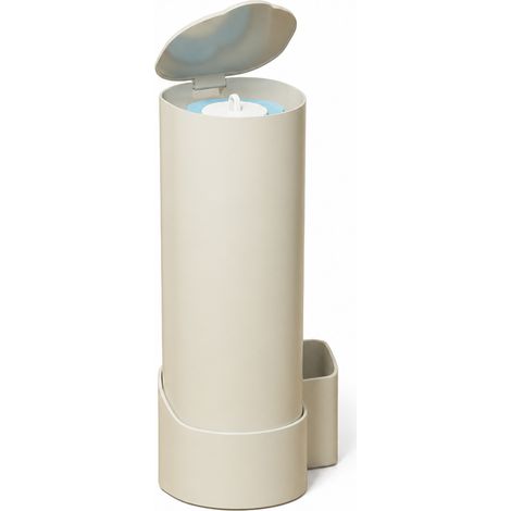 Brosse WC Jetable avec Support Beige, Manche et 24 Recharges avec Liquide Nettoyant (1/5)