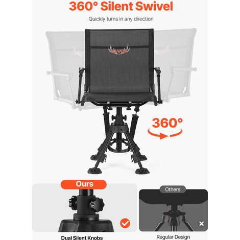 Chaise de Chasse Silencieuse Pivotante à 360° Siège de Chasse (1/5)