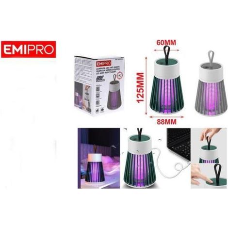 lampara anti insectos y mosquitos portatil carga usb 88x125 mm emippro