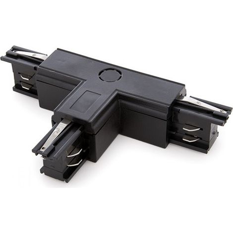 Conector T Carril Trifásico Negro