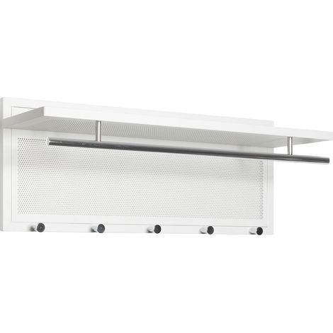 Patère Murale en Métal "Paulo" 75cm Blanc (1/3)