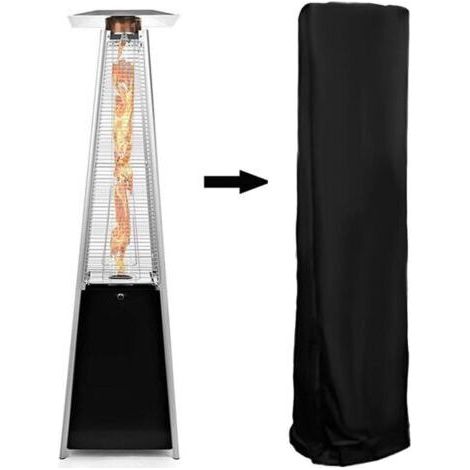 Jardin Patio Heater Couverture Respirante Impermable Impermable Couvre Protecteur en Plein Air Noir H87 x W21 x D24 inch (1/5)