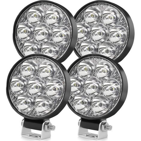 2.5 Pouces 24W Rond Phare De Travail Led 12v 24v, 4PCS Mini Phare De Travail Led IP68 6500K, Pour VéHicules Tout Terrain Voitures ATV UTV SUV, Camions, Motos, Machines Agricoles, Tracteur (1/5)