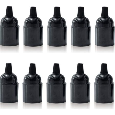 Douille E27 en bakélite. Convient pour 6 ampoules E27 par paquet. Idéale pour l'éclairage et la décoration, notamment dans les cafés, restaurants et cuisines (1/5)
