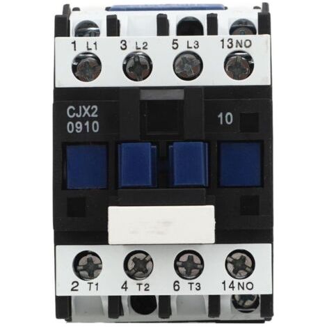 Contacteur de puissance électrique CJX2 0910, Contact argenté triphasé avec base de montage sur Rail Din pour moteur AC 9A (1/4)