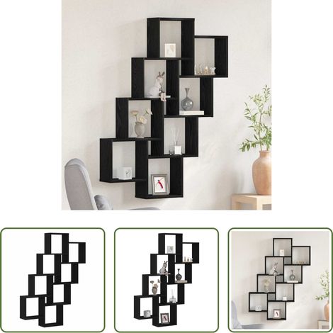 Rangement intérieur - Étagère Murale Chêne noir 90 x 15 x 119,5 cm Bois d'ingénierie (1/5)