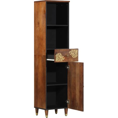 Maison Exclusive - Mobile da Bagno con cassetto marrone ambrato 38 x 33 x 160 cm (1/5)