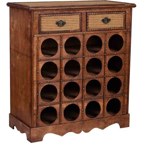 Baul botellero de madera marrón 63x31x69.5h cm (1/5)