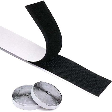 Double-sided self-adhesive hook and loop tape, strong adhesive, 20 mm x 8 m, self-adhesive Velcro strip, for photo frames, carpets, mosquito nets, self-gripping tape (1/4)