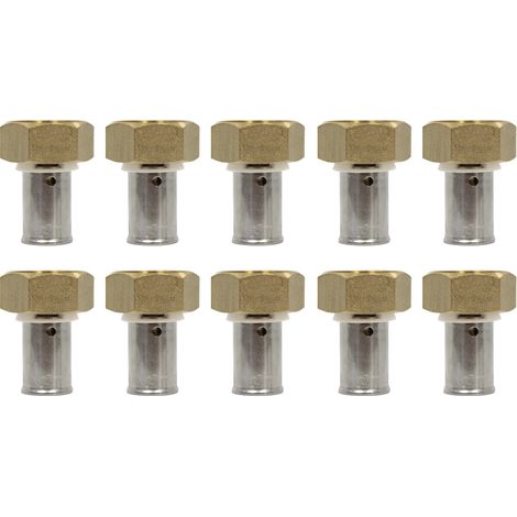 Ibp Bänninger – Lot de 10 raccords à sertir Ø12x1,1 – Femelle écrou libre 1/2" (15/21) – Raccordement rapide pour eau chaude sanitaire – Qualité pro (1/5)