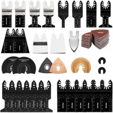 72Pcs Accessoires pour Outils Oscillants,Professional Lame Outil Multifonction Kits coupe bois/métal/plastique,Lame de Scie Oscillante Universelles pour Fein Multimaster,Dremel,Bosch,Makita,Dewalt (1/4)