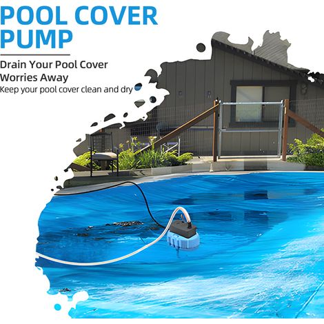 75W 2000L/H Tauchpumpe für oberirdische Poolabdeckungen, zum Abpumpen von Wasser aus Pools, mit 3 Adaptern, einem 4,8 m langen Ablaufschlauch und einem 7,6 m langen Stromkabel. (1/5)