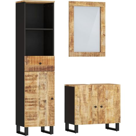 vidaXL Set Mobili da Bagno 3pz in Legno Massello di Mango (1/5)